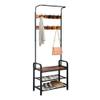 TimmyHouse Coat Rack Industrial Shoe Bench Hall Tree Entryway Clothes Storage Shelf view 2