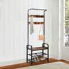 TimmyHouse Coat Rack Industrial Shoe Bench Hall Tree Entryway Clothes Storage Shelf view 3