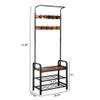 TimmyHouse Coat Rack Industrial Shoe Bench Hall Tree Entryway Clothes Storage Shelf view 4