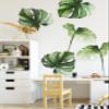 Watercolor Monstera Tropical Jungle Leaves Vinyl Wall Stickers (Jungle Green) view 3