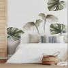 Watercolor Monstera Tropical Jungle Leaves Vinyl Wall Stickers (Safari Green) view 1