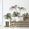 Watercolor Monstera Tropical Jungle Leaves Vinyl Wall Stickers (Safari Green) view 3