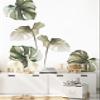 Watercolor Monstera Tropical Jungle Leaves Vinyl Wall Stickers (Safari Green) view 4