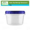 [10 PACK] 16 oz Twist Top Storage Deli Containers - Airtight Reusable Plastic Food Storage Canisters with Twist & Seal Lids, Leak-Proof - Meal Prep, Lunch, Togo, Stackable, BPA-Free Snack Containers view 3