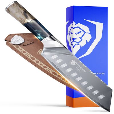 Dalstrong Santoku Knife - 7 inch - Valhalla Series - 9CR18MOV High Carbon Steel - Vegetable Knife - Celestial Resin & Wood Handle - Asian Cooking Knife - Premium Kitchen Knife Gift- w/Leather Sheath