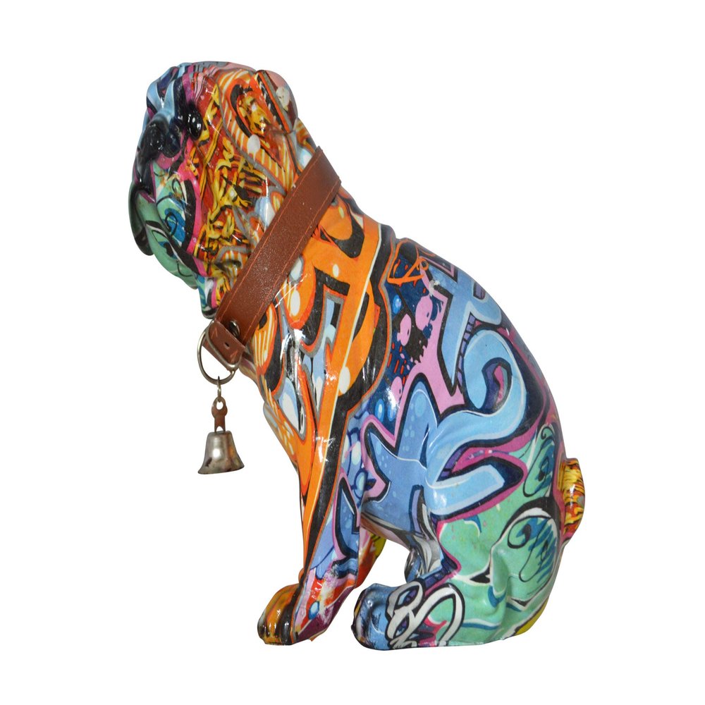 NIFAO Graffiti Bulldog Made of Resin Statue - Size: 8" L x 4" W x 7" H