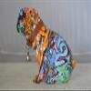 NIFAO Graffiti Bulldog Made of Resin Statue - Size: 8" L x 4" W x 7" H view 2