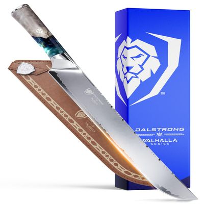 Dalstrong 12-Inch Slicing Knife - Valhalla Series - 9CR18MOV HC Steel - Celestial Resin & Wood Handle - Razor Sharp Slicer for BBQ, Brisket, Carving - With Leather