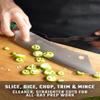 Dalstrong Chef & Cleaver Hybrid Knife - The 'Crixus' - 8 inch - Valhalla Series - 9CR18MOV HC Steel - Celestial Resin & Wood Handle - Razor Sharp Chef's Knife - w/Leather Sheath view 3