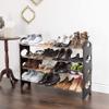 Misc 4 Tier Stackable Shoe Rack 16 Pair Capacity - Black Iron Plastic Includes Hardware view 1