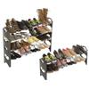 Misc 4 Tier Stackable Shoe Rack 16 Pair Capacity - Black Iron Plastic Includes Hardware view 2