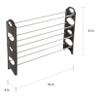 Misc 4 Tier Stackable Shoe Rack 16 Pair Capacity - Black Iron Plastic Includes Hardware view 4