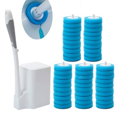 Disposable Toilet Wand Toilet Cleaning System Powerful Cleaning System Toilet Wand Kit (set,Brush head*50)