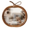 10-inch Handmade Rattan Retro Round Mirror Apple Mirror Household Makeup Mirror Wall Hanging Entrance Decoration, Desktop Decoration view 1