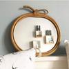 10-inch Handmade Rattan Retro Round Mirror Apple Mirror Household Makeup Mirror Wall Hanging Entrance Decoration, Desktop Decoration view 3