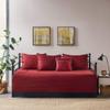 MISC Red 6 Piece Reversible Daybed Cover Set Plaid Microfiber Bedskirt Included view 2