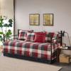 MISC Red 6 Piece Reversible Daybed Cover Set Plaid Microfiber Bedskirt Included view 3