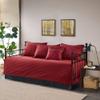 MISC Red 6 Piece Reversible Daybed Cover Set Plaid Microfiber Bedskirt Included view 4