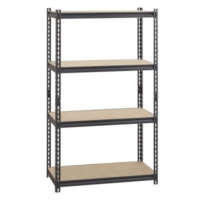 MISC 2300 Lb Riveted Shelving 4-Shelf 60" hx36 wx18 d Black Steel