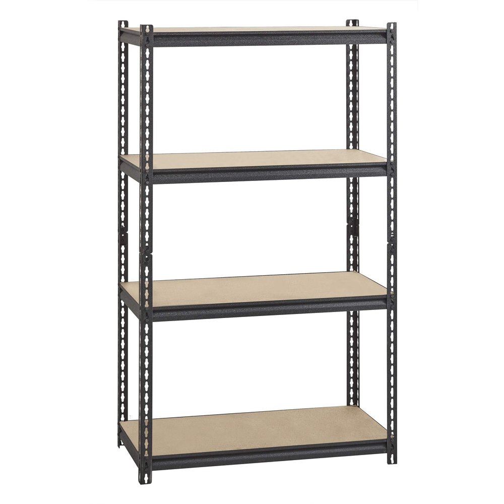 MISC 2300 Lb Riveted Shelving 4-Shelf 60" hx36 wx18 d Black Steel