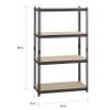 MISC 2300 Lb Riveted Shelving 4-Shelf 60" hx36 wx18 d Black Steel view 2