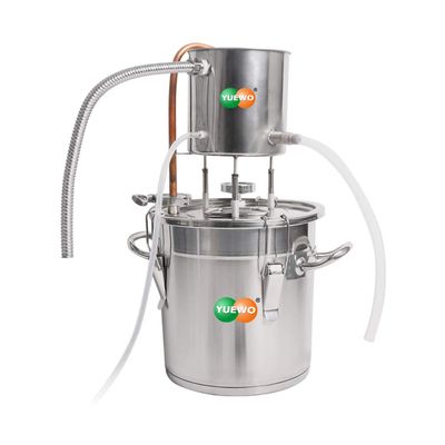AnEssOil Home Distiller Spirits Alcohol Still Wine Making Cooling Pot with Thermometer/Water Pump for Whisky Water Essential Oil Stainless Steel (12L / 3 Gal)