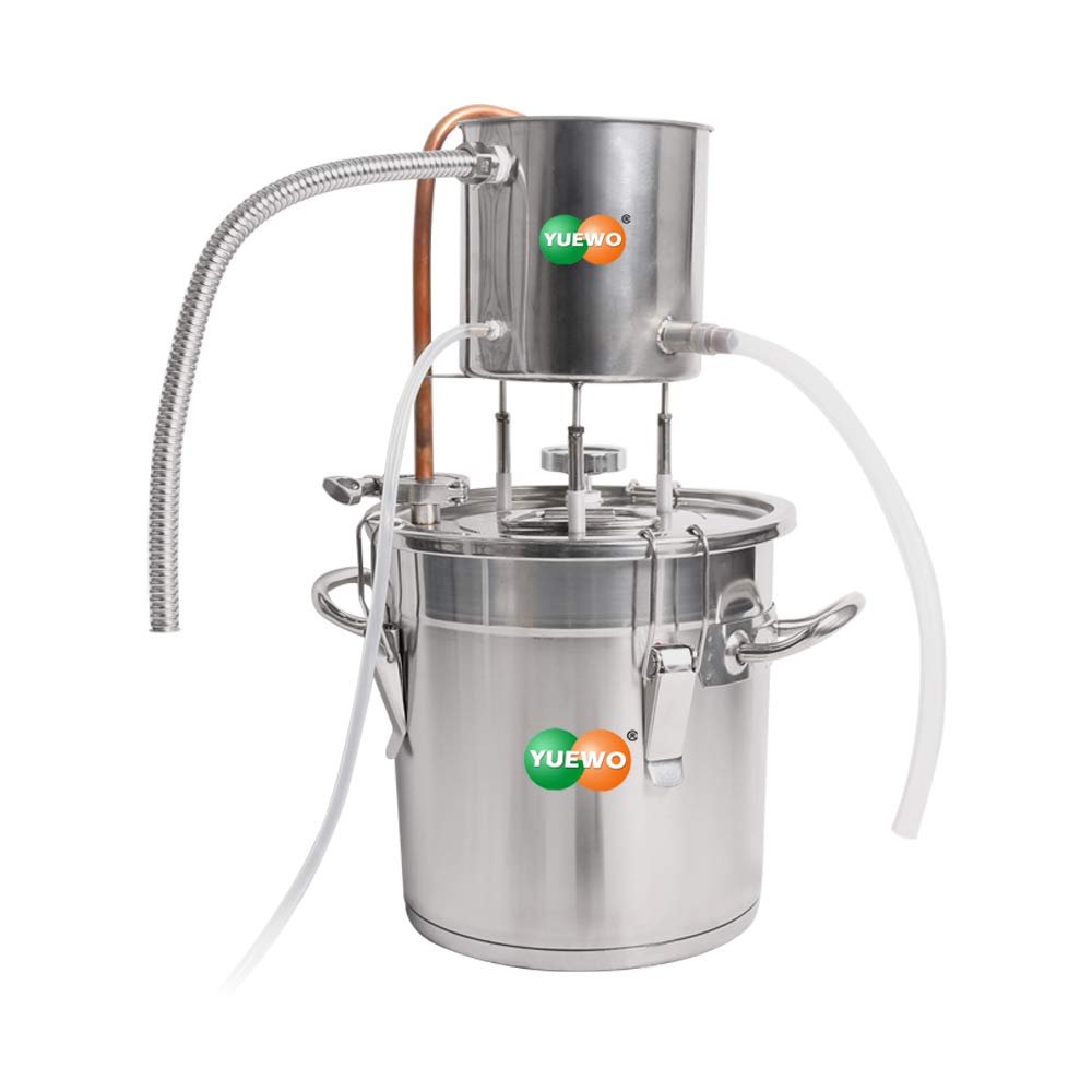AnEssOil Home Distiller Spirits Alcohol Still Wine Making Cooling Pot with Thermometer/Water Pump for Whisky Water Essential Oil Stainless Steel (12L / 3 Gal)
