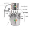 AnEssOil Home Distiller Spirits Alcohol Still Wine Making Cooling Pot with Thermometer/Water Pump for Whisky Water Essential Oil Stainless Steel (12L / 3 Gal) view 2