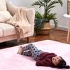 WJXBoos Plush Velvet Area Rug,Extra Soft Bedside Living Room Runner Rug,Cotton Bottom Thick Carpet,Premium Faux Fur Floor Mat Pink 120x180 cm view 3