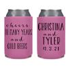 Cheers and Beers to Many Years & Cold Beers Party Favor Screen Printed Can Coolers view 1