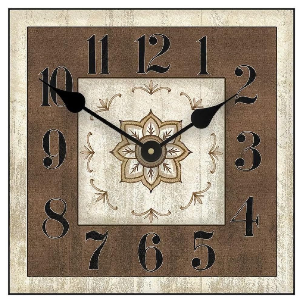 Charlotte Square Large Wall Clock | Ultra Quiet Quartz Mechanism | Hand Made in USA Beautiful Crisp Lasting Color | Comes in 8 Sizes | 24-Inch
