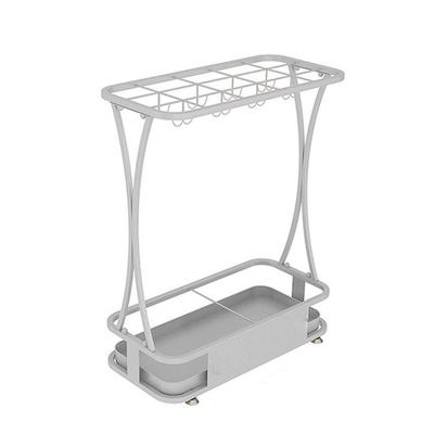 AYY Umbrella Rackss Commercial Umbrella Stand, Large Metal Umbrella Stand, Suitable for The Entrance of Hotel Bank Hall Corridor, 18 Holes 10 Hooks, 5 Colors, 50x24x60cm (Color : White)