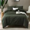 F.Y.Dreams 100% Washed Cotton Duvet Cover for Weighted Blanket 60x80 inches with 16 Ties, Zipper on Long Side/Forrest Green/Just Duvet Cover view 1