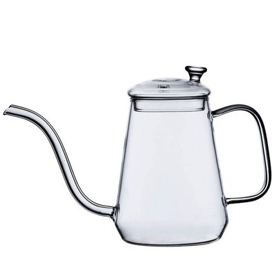 Coffee Maker With Coffee Maker Press Transparent Heat-Resistant Glass Coffee Pot, Hand-Made Pot, Long-Mouthed Pot, Small-Mouth Pot, Coffee Utensils-Small Mouth Pot 600Ml