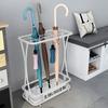 AYY Umbrella Rackss Commercial Umbrella Stand, Hotel Bank Iron Umbrella Holder, with Hook and Mobile Drip Tray, 10 Holes 8 Hooks, 5 Colors, 44x24x60cm (Color : White) view 2