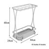 AYY Umbrella Rackss Commercial Umbrella Stand, Hotel Bank Iron Umbrella Holder, with Hook and Mobile Drip Tray, 10 Holes 8 Hooks, 5 Colors, 44x24x60cm (Color : White) view 3
