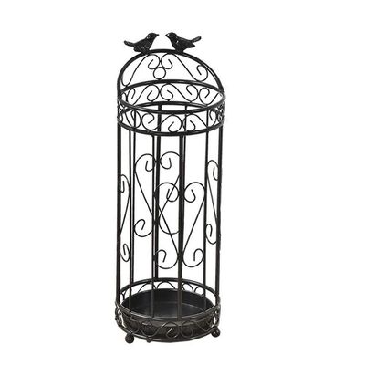 AYY Umbrella Rackss Vintage Umbrella Stand, Metal Hollow Umbrella Stand, Hotel Cafe Gift Decoration Multifunctional Storage Rack, 3 Colors, 21X62CM (Color : Black)