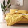 F.Y.Dreams 100% Washed Cotton Duvet Cover for Weighted Blanket 60x80 inches with 16 Ties, Zipper on Long Side/Yellow/Just Duvet Cover view 4