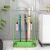 AYY Umbrella Rackss Umbrella Stand, Wrought Iron Commercial Umbrella Holder, Hotel Bank Hall Corridor Entrance Storage Rack, with Hook and Mobile Drip Tray, Green, 3 Sizes (Size : 18 Holes 10 Hooks) view 2