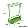 AYY Umbrella Rackss Umbrella Stand, Wrought Iron Commercial Umbrella Holder, Hotel Bank Hall Corridor Entrance Storage Rack, with Hook and Mobile Drip Tray, Green, 3 Sizes (Size : 18 Holes 10 Hooks) view 3