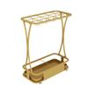 AYY Umbrella Rackss Commercial Umbrella Stand, Hotel Bank Iron Umbrella Holder, with Hook and Mobile Drip Tray, 10 Holes 8 Hooks, 5 Colors, 44x24x60cm (Color : Gold) view 1
