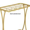 AYY Umbrella Rackss Commercial Umbrella Stand, Hotel Bank Iron Umbrella Holder, with Hook and Mobile Drip Tray, 10 Holes 8 Hooks, 5 Colors, 44x24x60cm (Color : Gold) view 4