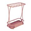 AYY Umbrella Rackss Commercial Umbrella Stand, Hotel Bank Iron Umbrella Holder, with Hook and Mobile Drip Tray, 10 Holes 8 Hooks, 5 Colors, 44x24x60cm (Color : Pink) view 1