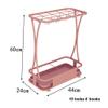 AYY Umbrella Rackss Commercial Umbrella Stand, Hotel Bank Iron Umbrella Holder, with Hook and Mobile Drip Tray, 10 Holes 8 Hooks, 5 Colors, 44x24x60cm (Color : Pink) view 3