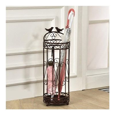AYY Umbrella Rackss Vintage Umbrella Stand, Metal Hollow Umbrella Stand, Hotel Cafe Gift Decoration Multifunctional Storage Rack, 3 Colors, 21X62CM (Color : Brass)