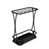 AYY Umbrella Rackss Commercial Umbrella Stand, Hotel Bank Iron Umbrella Holder, with Hook and Mobile Drip Tray, 10 Holes 8 Hooks, 5 Colors, 44x24x60cm (Color : Black) view 1