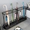 AYY Umbrella Rackss Commercial Umbrella Stand, Hotel Bank Iron Umbrella Holder, with Hook and Mobile Drip Tray, 10 Holes 8 Hooks, 5 Colors, 44x24x60cm (Color : Black) view 2