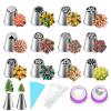 Suuker 27 Pieces Russian Piping Tips Set, Cake Decorating Supplies for Cupcake Cookies Birthday Party (12 Icing Tips, 10 Pastry Baking Bags, 2 Leaf Piping Tips, 2 Couplers, 1 Silicone Bag) view 1