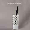 AYY Umbrella Rackss Household Umbrella Stand, Metal Hollow Umbrella Holder, Office Rectangular Umbrella Tube, Can Hold 5-9 Umbrellas, Black/White, 15.5x15.5x49cm (Color : White) view 2