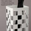 AYY Umbrella Rackss Household Umbrella Stand, Metal Hollow Umbrella Holder, Office Rectangular Umbrella Tube, Can Hold 5-9 Umbrellas, Black/White, 15.5x15.5x49cm (Color : White) view 3